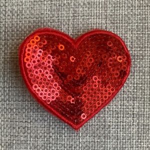 Sequin Heart Hair Clip, NEW
